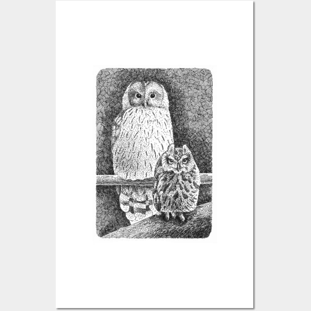 Owl drawing Wall Art by NatureDrawing